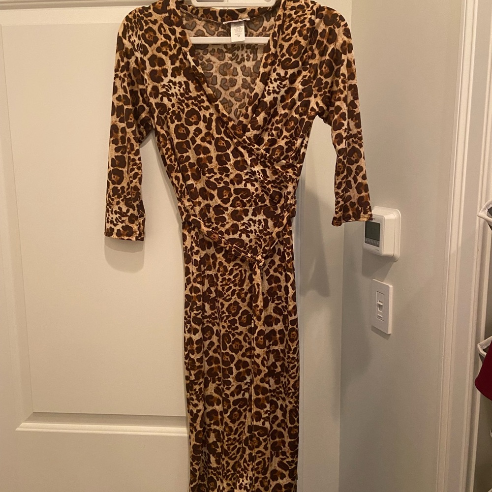 Leopard print wrap dress